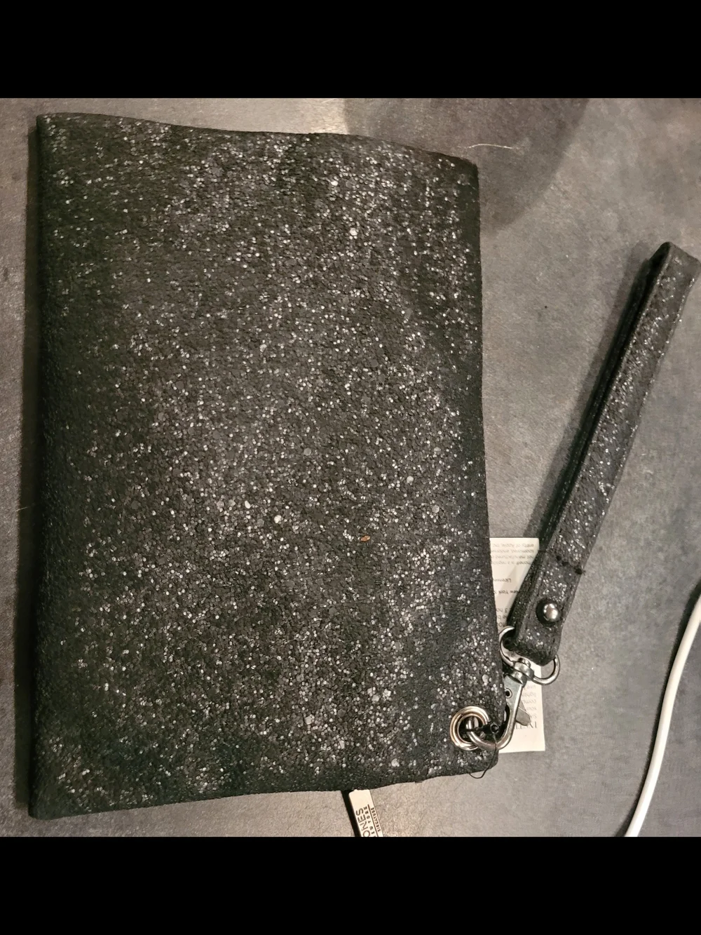 Jones New York Black Glitter Crossbody Wristlet